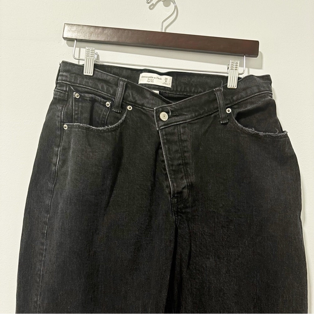 Abercrombie & Fitch‎ Curve Love High Rise Jeans Womens Sz 29/8 Black Criss Cross